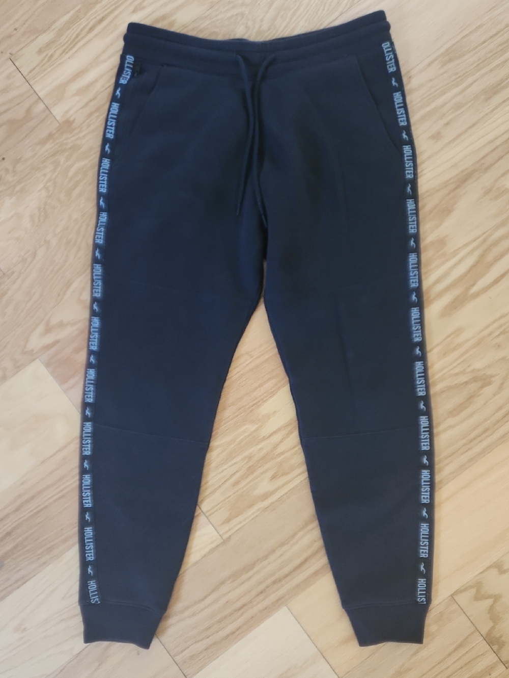 Hollister Black Side-Logo Jogger Sweatpants